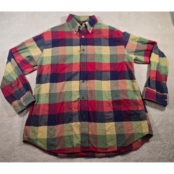 Orvis Plaid Long Sleeve Flannel Button Down Shirt Men's XL Colorful Soft - Picture 1 of 6